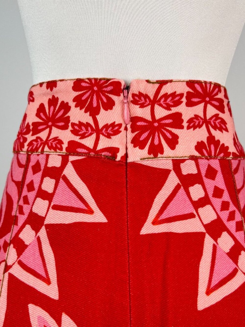 NWOT Farm Rio Floral Cotton Shorts Red Pink Size 32 - Picture 6 of 12